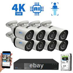 Smart AI 4K 8MP Color Night Vision Human Detection PoE IP Security Camera System