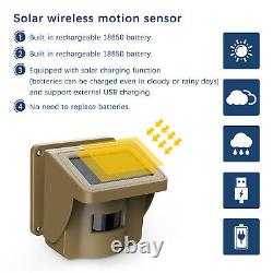 Solar Driveway Alarm Wireless Motion PIR Sensor Home Security Alert System IP66