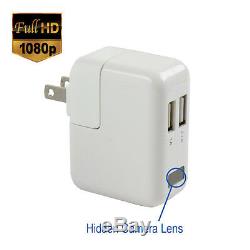 SpygearGadgets 1080P HD USB AC Wall Charger Hidden Spy Camera / Nanny Cam 32GB