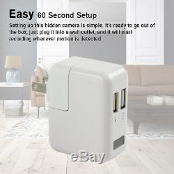 SpygearGadgets 1080P HD USB AC Wall Charger Hidden Spy Camera / Nanny Cam 32GB