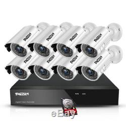 TMEZON 8CH 1080P HDMI DVR 2.0MP Outdoor CCTV Home Security Camera System 1TB HDD