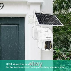 TMEZON WiFi IP PTZ Camera 1080P Solar Power Security Outdoor Wireless CCTV Dome