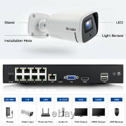 TOGUARD 5MP PoE Home Security IP Camera System 8CH NVR Outdoor IR Night Vision