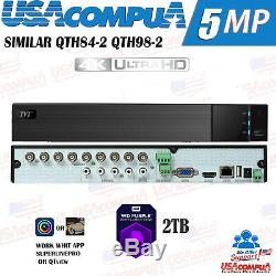 TVT SIMILAR (Q-SEE QTH98-2) 8 Channel DVR HD 1080p 2TB TB PURPLE MULTIFORMATO