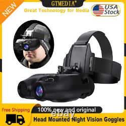 USA Head Mounted Night Vision Goggles Binoculars HD Digital Hunting Rechargeable