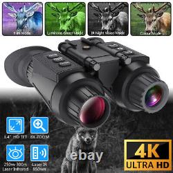 USA- NV8300 Infrared Night Vision Binoculars 4K 3D Head Mounted Goggles 8X Zoom