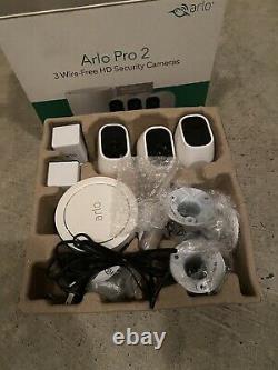Used Arlo Pro 2 Security Cameras System Bundle Indoor/Outdoor HD 1080p 3 Camera