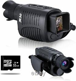 VABSCE Digital Night Vision Monocular for 100% Darkness, 2K Full HD Video 32 GB