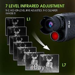 VABSCE Digital Night Vision Monocular for 100% Darkness, 2K Full HD Video 32 GB