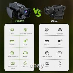 VABSCE Digital Night Vision Monocular for 100% Darkness, 2K Full HD Video 32 GB