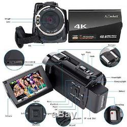 Video Camera 4K Camcorder AiTechny Ultra HD Digital WiFi 48MP 16X Zoom