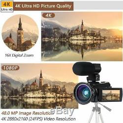 Video Camera 4K Camcorder Ultra HD 48MP WiFi Night Vision Digital Vlogging Camer