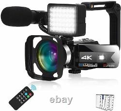 Video Camera Digital Camera 4K Webcam IR Night Vision UHD 56MP 16X Digital Zoom