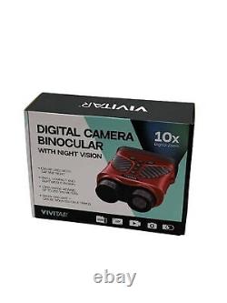 Vivitar VIVCVIR12 Digital Camera Binocular 10x Zoom withNight Vision Red