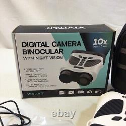 Vivitar VIVCVIR12 Digital Camera Binocular 10x Zoom withNight Vision White