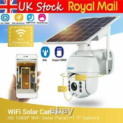 WIFI 1080P Solar Power PTZ IP Camera Wireless Outdoor Security CCTV Night Vision