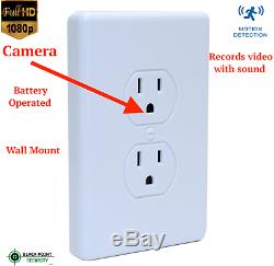 Wall Mount AC Outlet Full HD 1080P Hidden Spy Security Battery Camera DVR Audio