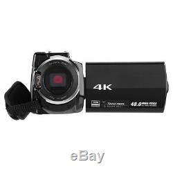 WiFi 4K HD Digital Camcorder Video Camera DV Night vision+Mic+Lens 48MP 16X Zoom