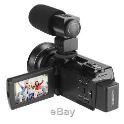 WiFi 4K HD Digital Camcorder Video Camera DV Night vision+Mic+Lens 48MP 16X Zoom