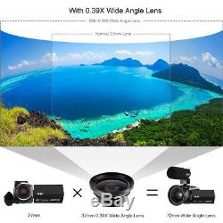 WiFi 4K HD Digital Camcorder Video Camera DV Night vision+Mic+Lens 48MP 16X Zoom