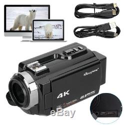 WiFi 4K HD Digital Camcorder Video Camera Wide Angle Nightvision 48MP 16X Zoom