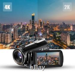 WiFi 4K Ultra HD 30X ZOOM with Microphone Digital Video. Camera Camcorder DV I3H1
