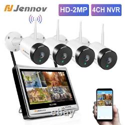 Wireless 4CH NVR 12'' Monitor 1080P IP Camera System Wifi 2MP Security Home CCTV
