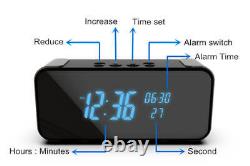 Wireless WIFI Digital Alarm Clock Camera Bluetooth Speaker Ultra HD 4K