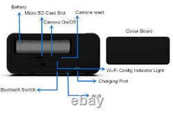 Wireless WIFI Digital Alarm Clock Camera Bluetooth Speaker Ultra HD 4K