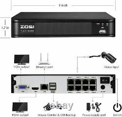ZOSI 5MP NVR PoE 2MP Security Camera System IP Camera 120ft Night Vision