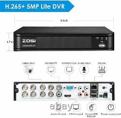 ZOSI H. 256+ 5MP Lite 8CH Surveillance Security Smart Recording 1080P DVR 2TB