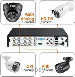 ZOSI H. 256+ 5MP Lite 8CH Surveillance Security Smart Recording 1080P DVR 2TB