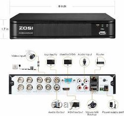 ZOSI H. 265+ 1080P DVR 8CH Video Recorder CCTV Security surveillance System 1TB