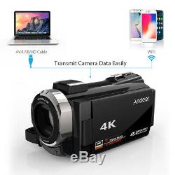 4k 1080p 48mp Wifi Appareil Photo Numérique Enregistreur Vidéo Caméscope + 0.39x Objectif MIC Y8p3