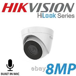 4k Hikvision Ip Poe 8mp Hilook Camera Cctv Construit Dans MIC Dome Turret Night Vision