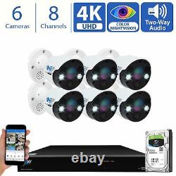 8 Canal 4k Nvr 6 X 8mp Full Color 4k Microphone Poe Ip Security Camera System