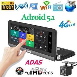 8in 3g / 4g Hd 1080p Voiture Dvr Caméra Dash Gps Double Lentille Android 5.1 Video Recorder