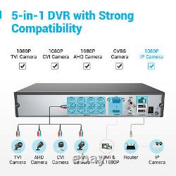 Annke 8+2ch 5in1 H. 265+ Dvr 1080p Hd Camera Home Surveillance System Ip66 1 To