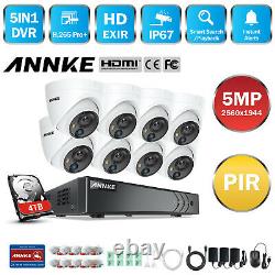 Annke 8ch H. 265+ Dvr 5mp Sécurité Ip67 Dome Caméra Home Night Vision System Us