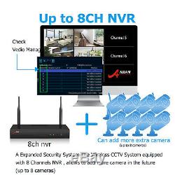 Anran 1080p Système De Caméra De Sécurité Audio Sans Fil 2to Disque Dur Réseau Domestique Wifi Cctv