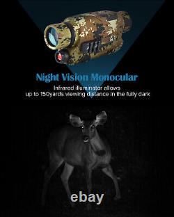 BOBLOV Monoculaire de vision nocturne numérique 8X de grossissement numérique 150 mètres +16 Go