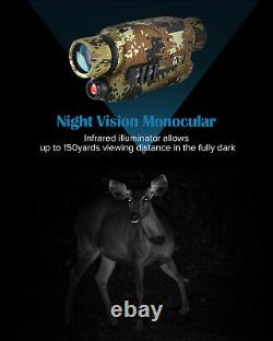 Boblov Digital Night Vision 16 Go Monoculaire 5x32 Portée 150yard Ir Illuminateur