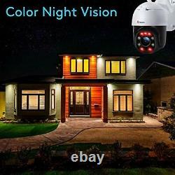 Caméra De Sécurité En Plein Air Full Hd Avec Vision De Nuit Couleur, Zoom Numérique, Vidéosurveillance Maison