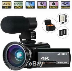 Caméra Vidéo 4k Ultra Hd Caméscope 48mp Wifi Night Vision Numérique Vlogging Camer