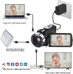 Caméra Vidéo Appareil Photo Numérique 4k Webcam Ir Vision Nocturne Uhd 56mp 16x Zoom Numérique