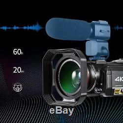 Caméra Vidéo Numérique Ordro 3 4k Full Hd 24mp DV 30x Zoom Wifi Ir À Vision Nocturne