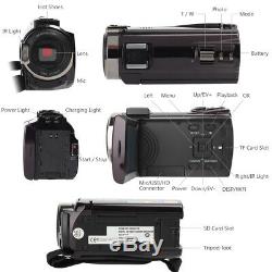 Caméra Vidéo Numérique Wifi Caméscope Hdmi Hd 1080p Avec Vision Nocturne Et Microphone