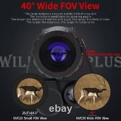 Casque NVG30 Monoculaire de vision nocturne à grande vue 40° 940nm IR WIFI numérique Starlight