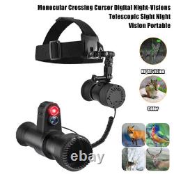 Casque de vision nocturne numérique monoculaire infrarouge pour la chasse avec montage sur la tête.