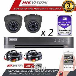 Cctv Hikvision 1080p 2.4mp Hd Vision Nocturne Extérieure Dvr Accueil Sécurité Kits Système